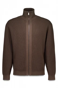Cardigan com casaco de malha