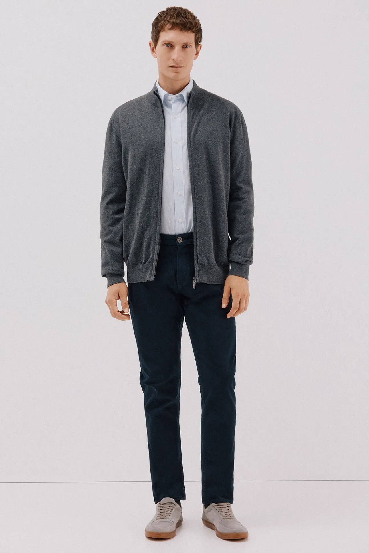 Cardigan de algodão e cashmere