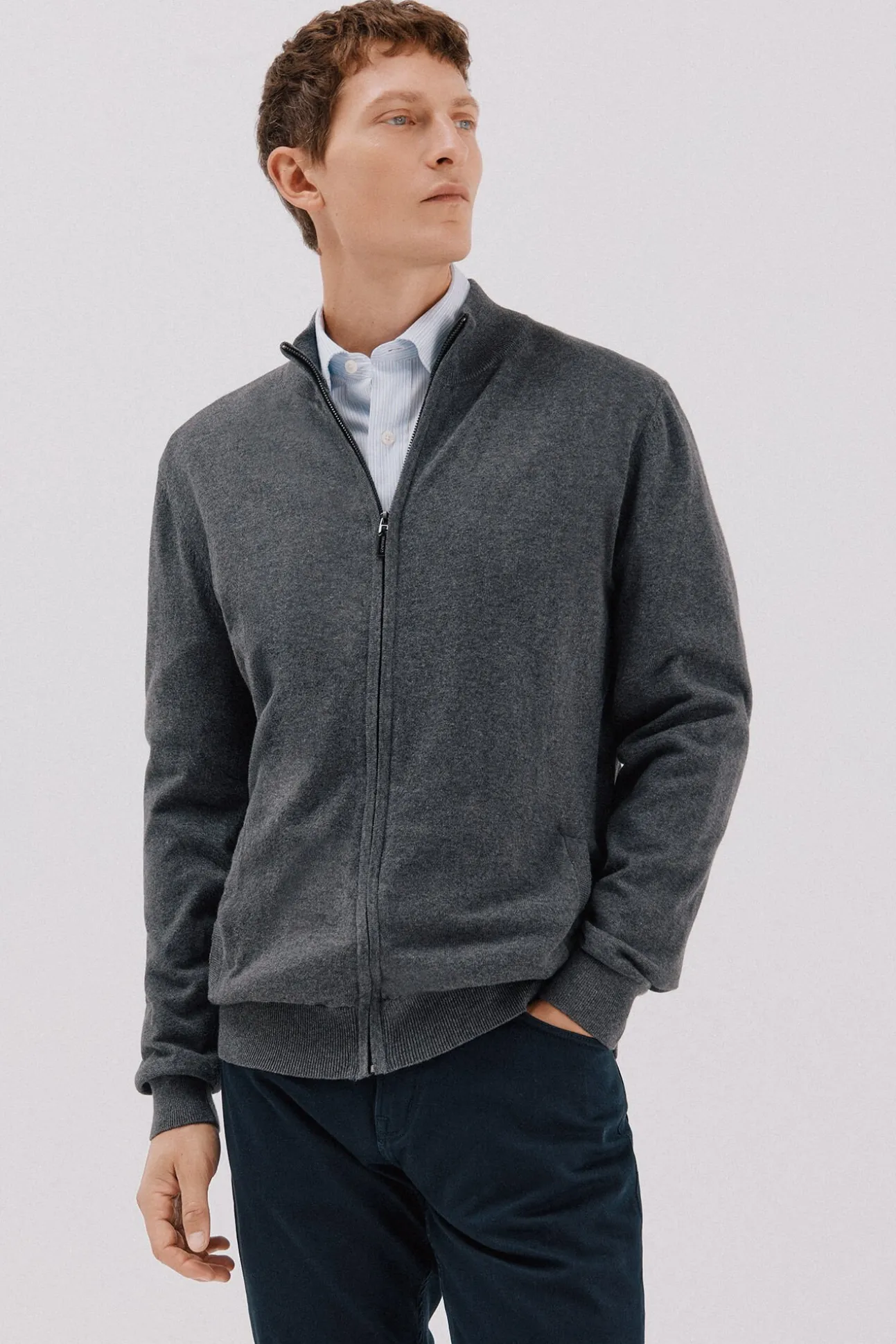 Cardigan de algodão e cashmere