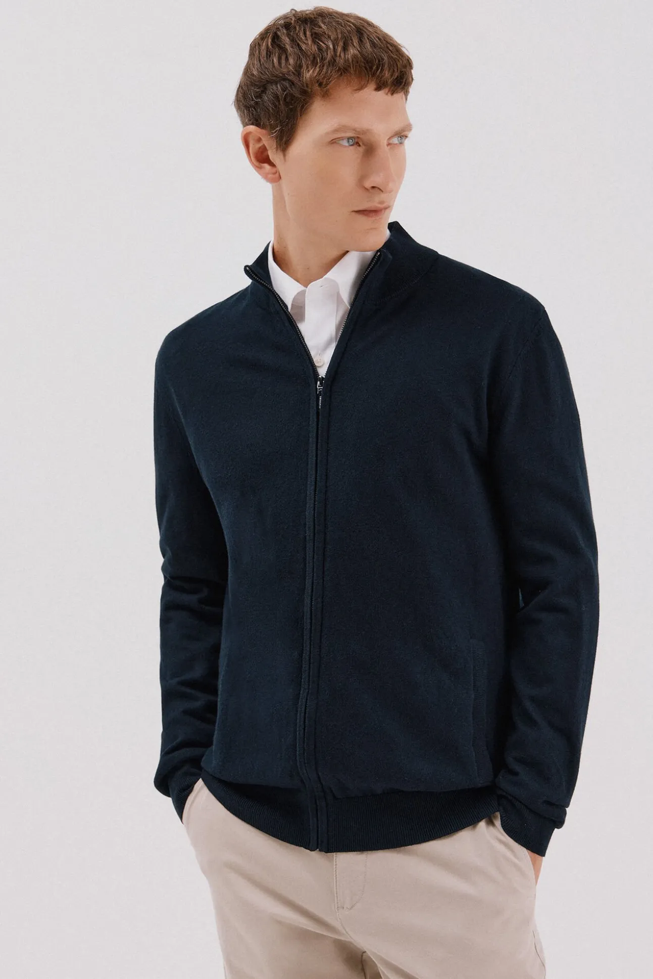 Cardigan de algodão e cashmere