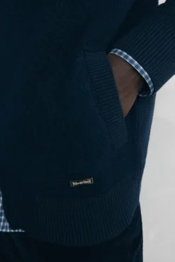 Cardigan de algodão premium para o Natal com fecho de fecho-éclair