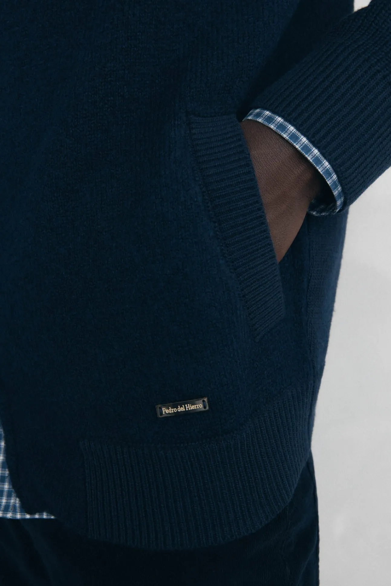 Cardigan de algodão premium para o Natal com fecho de fecho-éclair