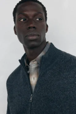 Cardigan de algodão premium para o Natal com fecho de fecho-éclair