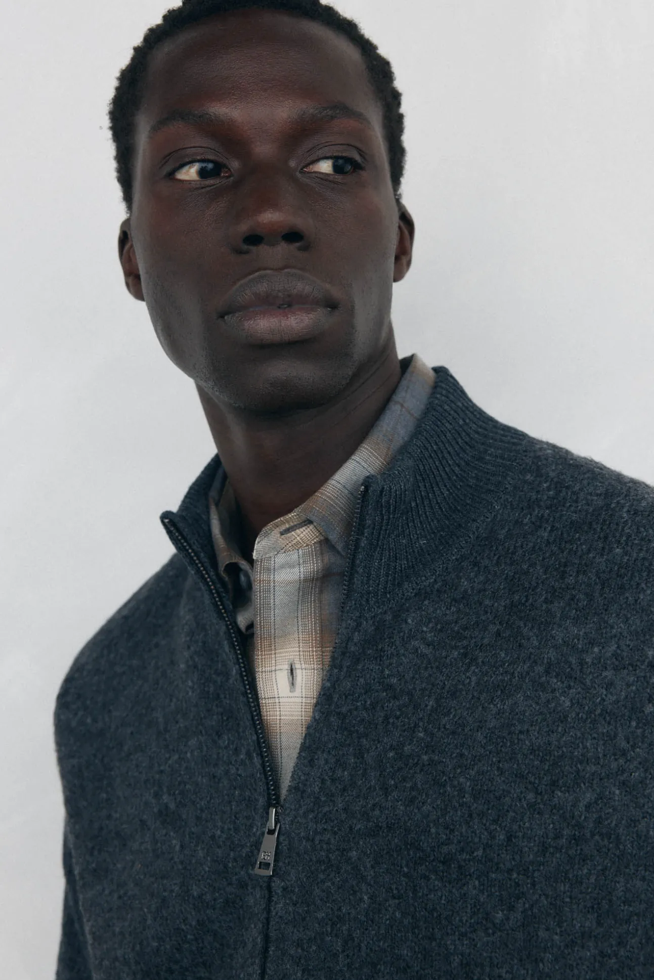 Cardigan de algodão premium para o Natal com fecho de fecho-éclair