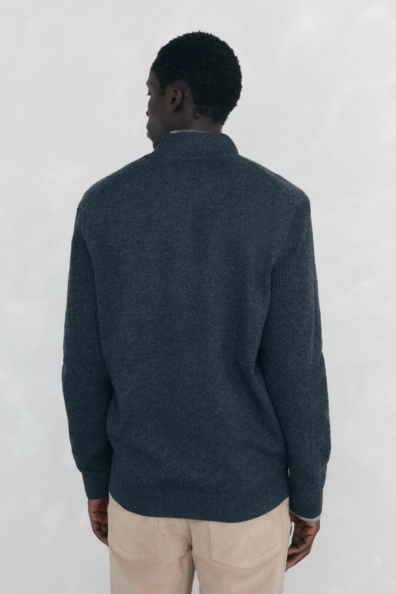 Cardigan de algodão premium para o Natal com fecho de fecho-éclair