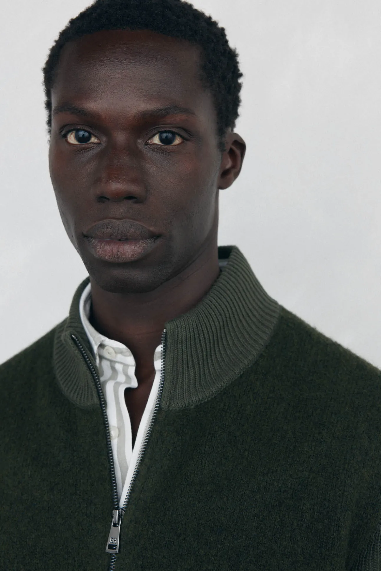 Cardigan de algodão premium para o Natal com fecho de fecho-éclair