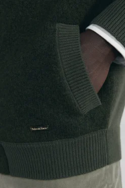 Cardigan de algodão premium para o Natal com fecho de fecho-éclair