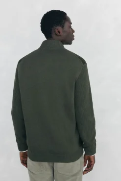 Cardigan de algodão premium para o Natal com fecho de fecho-éclair