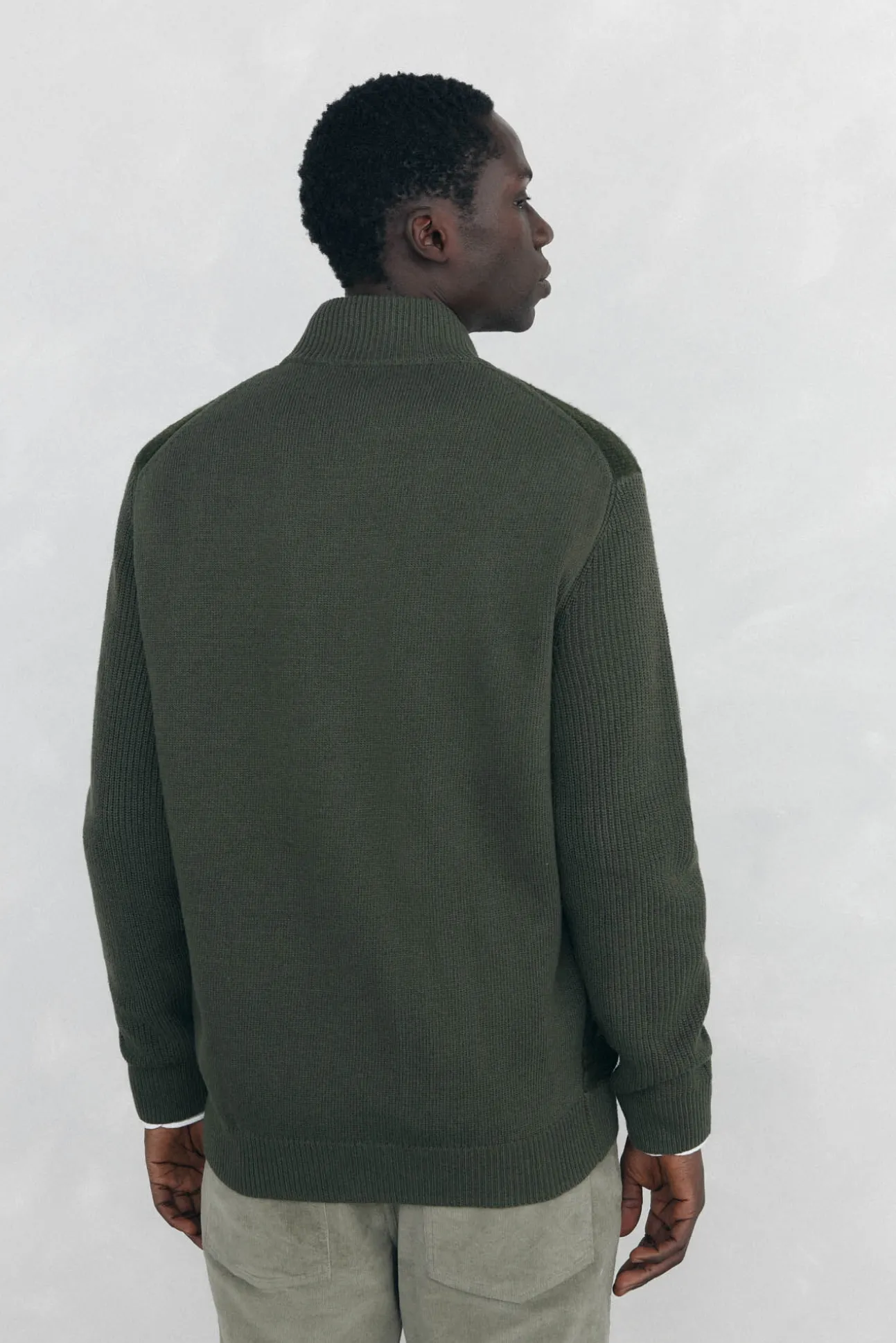 Cardigan de algodão premium para o Natal com fecho de fecho-éclair