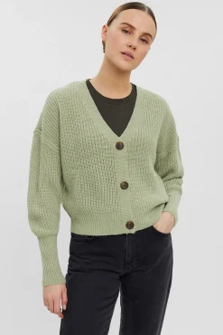 Cardigan de botões de manga comprida