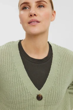 Cardigan de botões de manga comprida