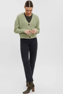 Cardigan de botões de manga comprida