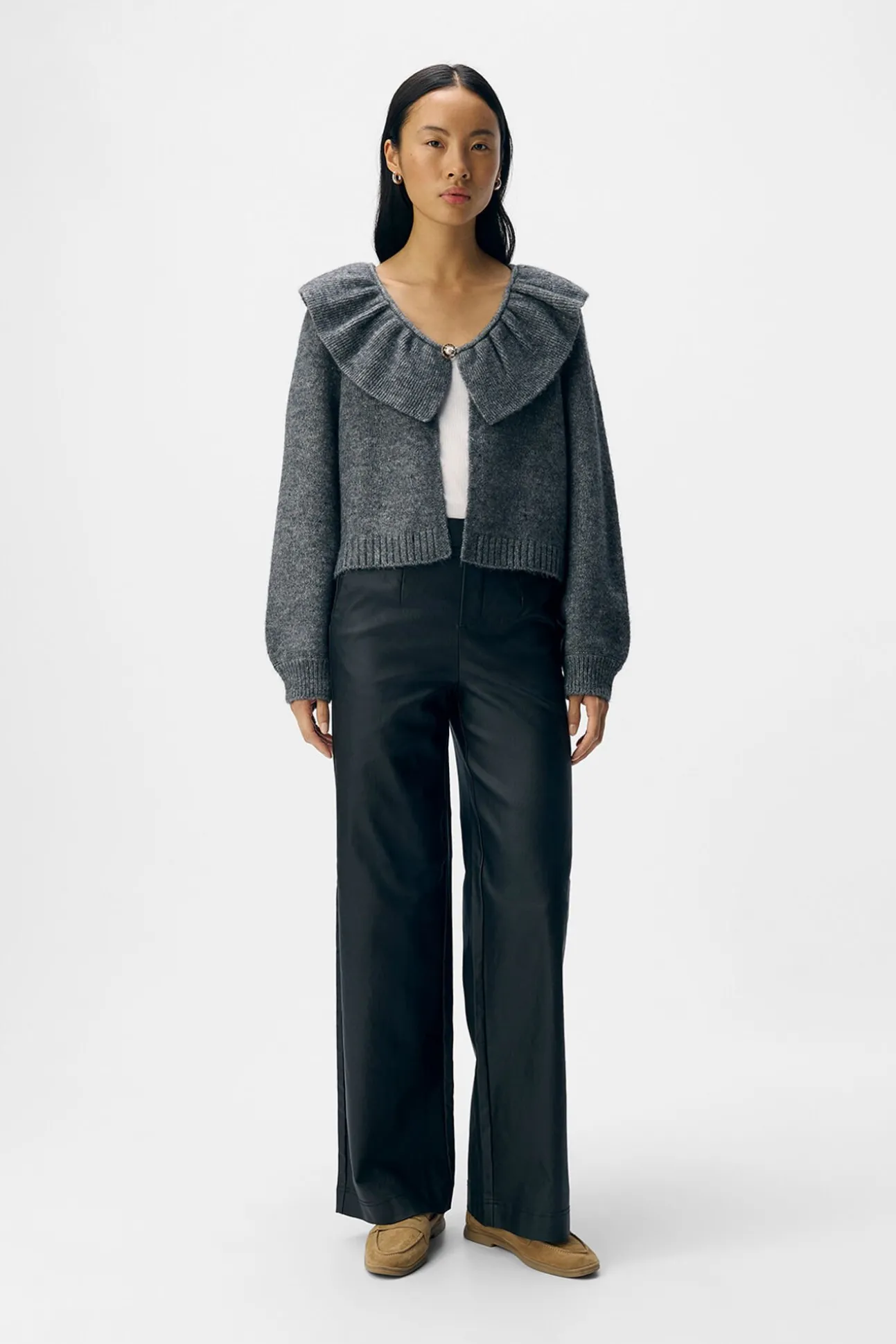 Cardigan de lã e alpaca