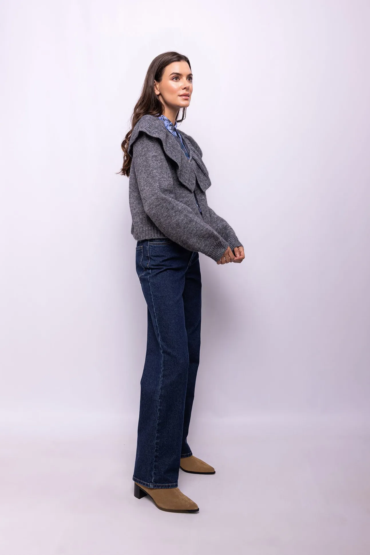 Cardigan de lã e alpaca