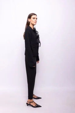 Cardigan de malha com laços