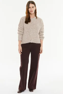 Cardigan de pele com botões