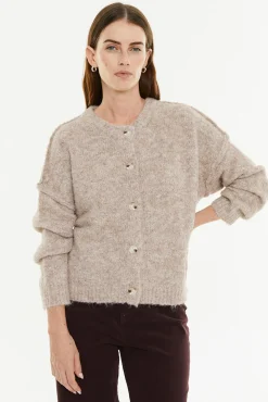 Cardigan de pele com botões