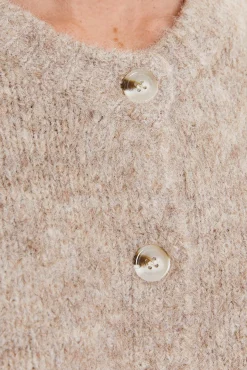 Cardigan de pele com botões
