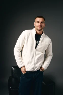 Cardigan tecido sherpa
