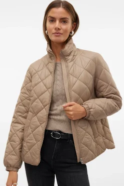 Casaco acolchoada feminina com bolsos