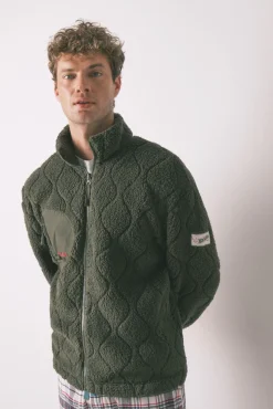 Casaco curto/ robe masculino Hotwheels de pelo verde