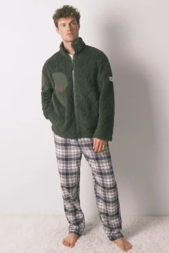 Casaco curto/ robe masculino Hotwheels de pelo verde