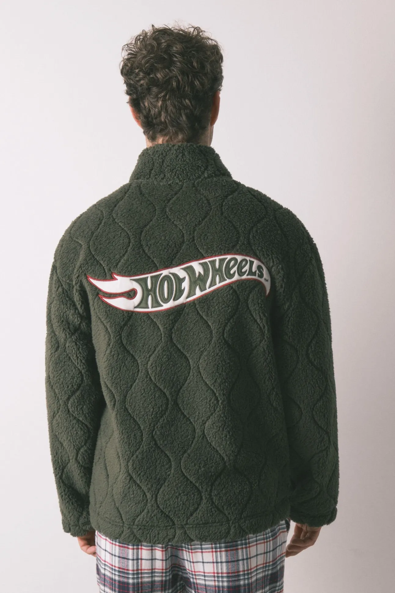 Casaco curto/ robe masculino Hotwheels de pelo verde