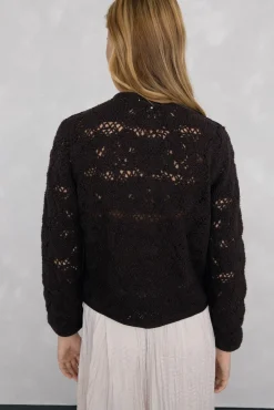 Casaco de malha de crochet