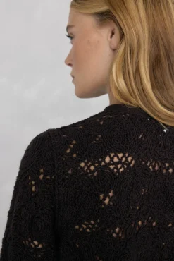 Casaco de malha de crochet
