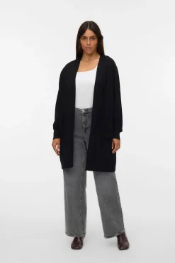 Casaco de malha longo plus size