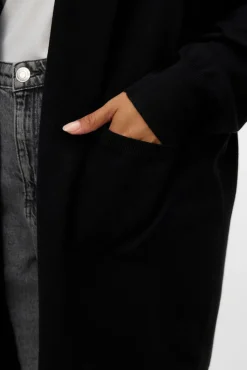Casaco de malha longo plus size