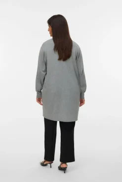 Casaco de malha longo plus size