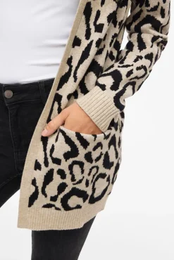 Casaco de malha midi de viscose estampado