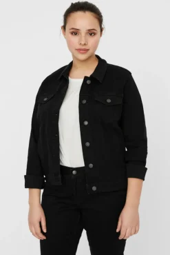 Casaco denim tamanho grande