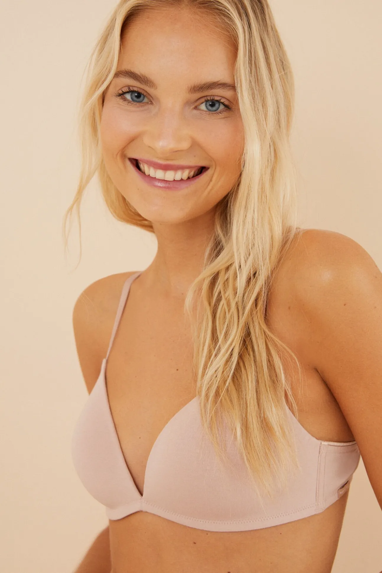 CHARMING Soutien triangular algodão nude