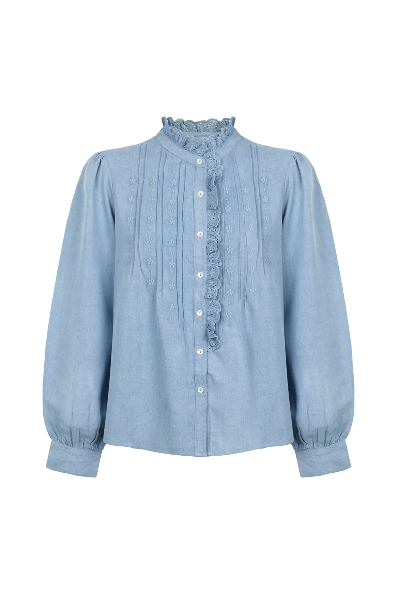 Cintia. Blusa com folho na carcela