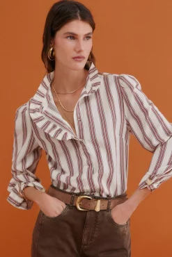 Claudette. Blusa às riscas