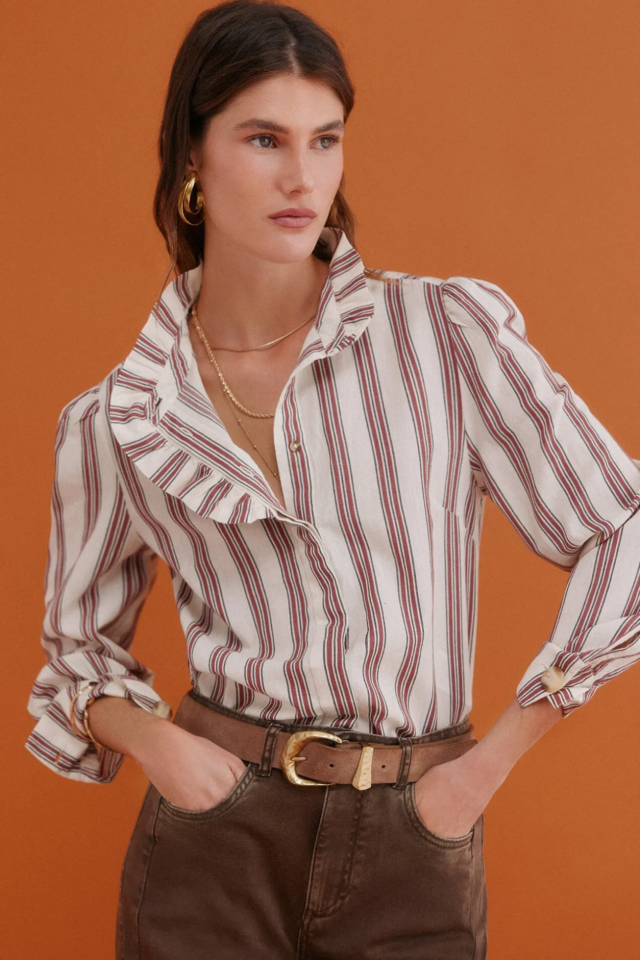 Claudette. Blusa às riscas