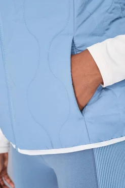 Colete acolchoado forrado azul
