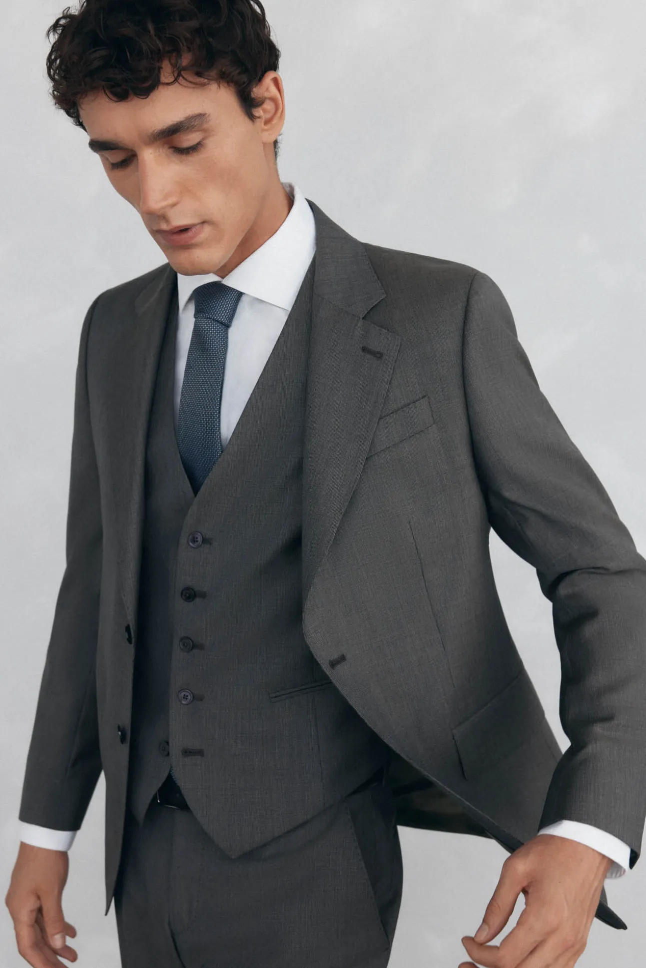 Colete bege slim fit