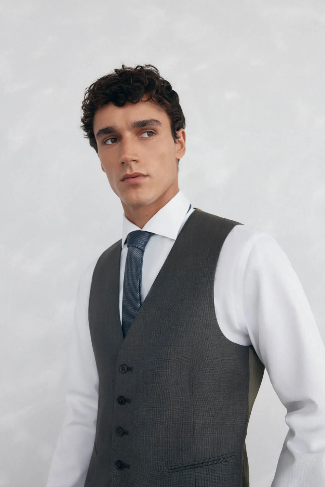 Colete bege slim fit