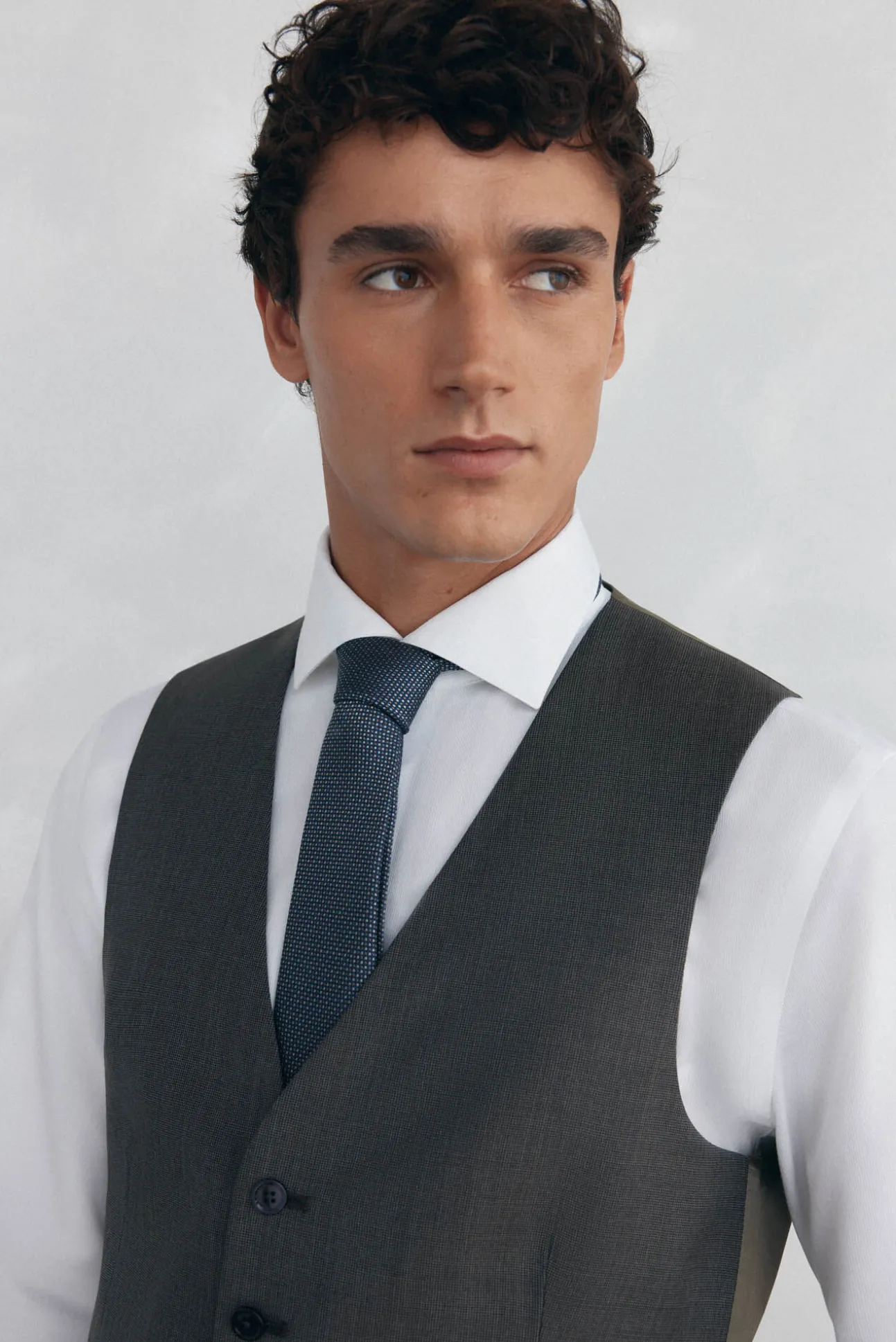 Colete bege slim fit