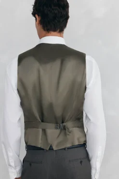 Colete bege slim fit