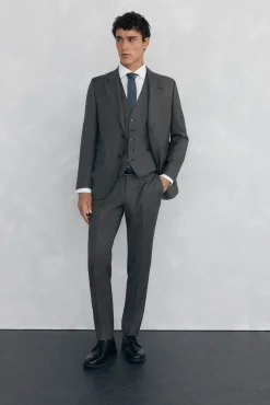 Colete bege slim fit