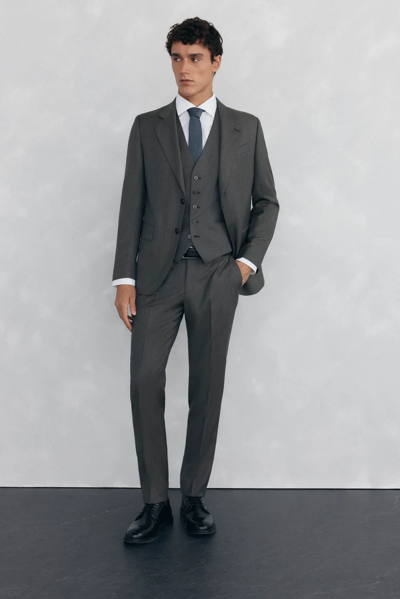Colete bege slim fit
