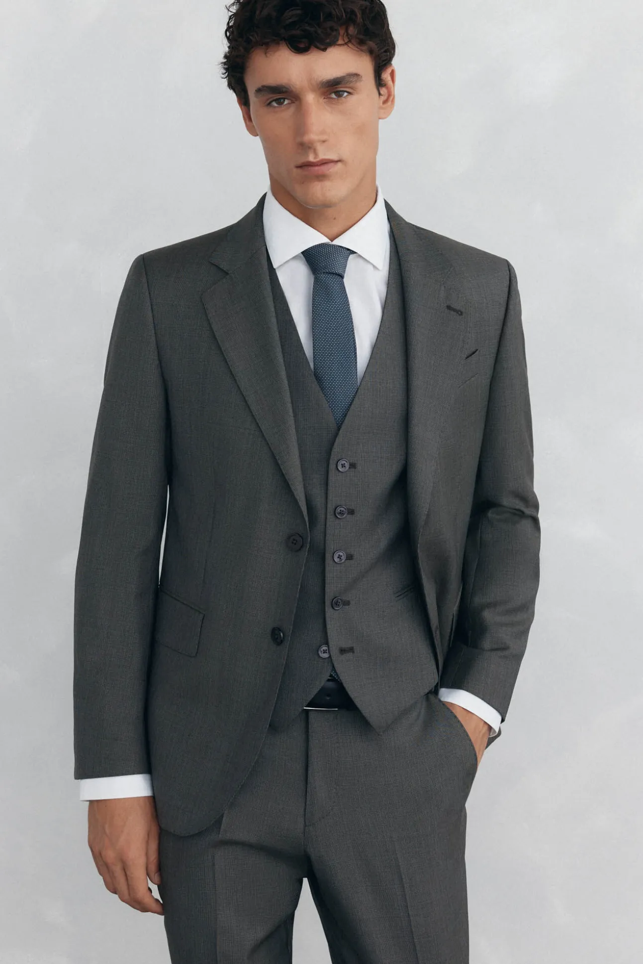 Colete bege slim fit