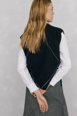 Colete jacquard diamante