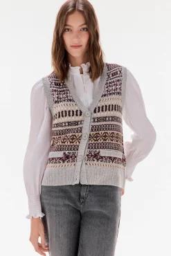 Colete jacquard geométrico