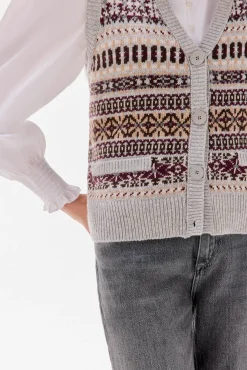 Colete jacquard geométrico
