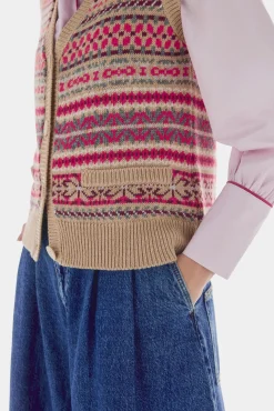 Colete jacquard geométrico